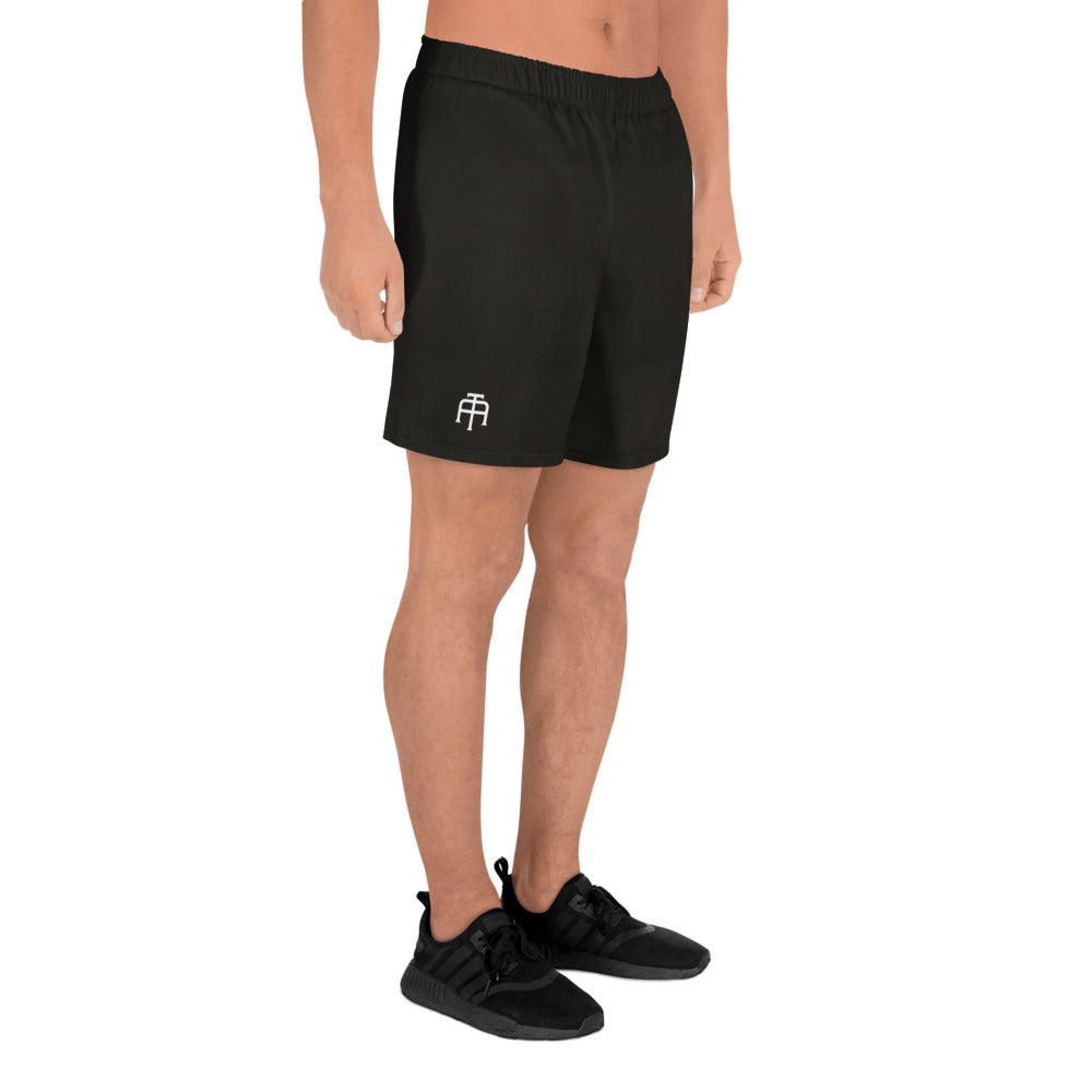Black Four-way stretch moisture-wicking microfiber men’s athletic shorts by An Athlete Trains