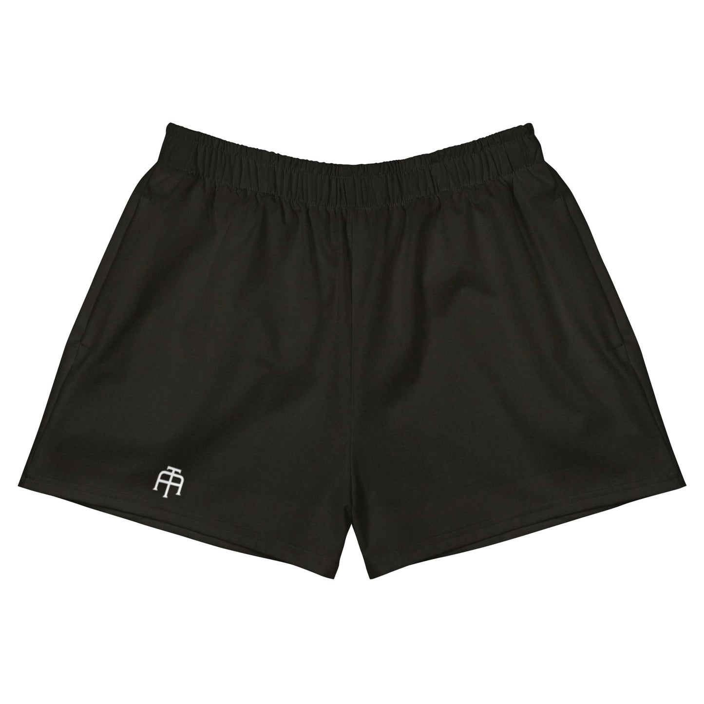 Black Four-way stretch moisture-wicking microfiber women’s athletic shorts by An Athlete Trains