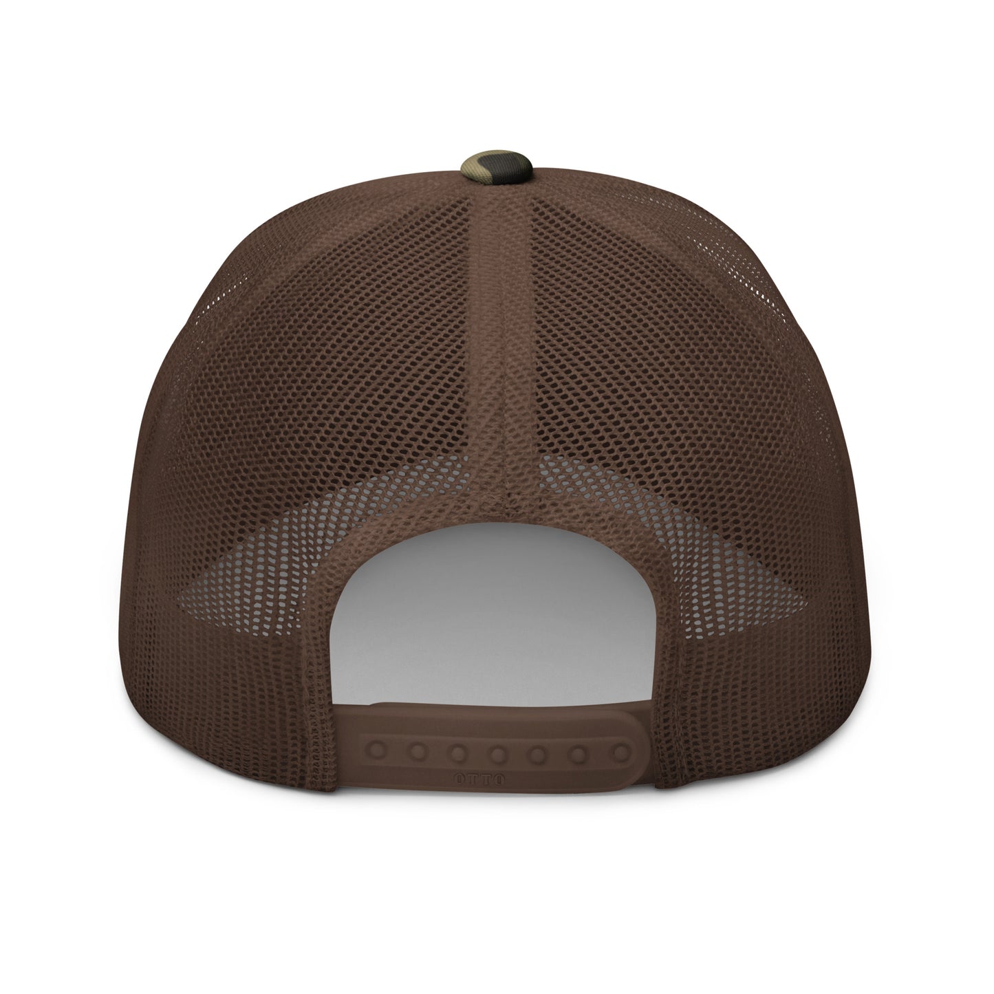 Volleyball Edition camouflage trucker hat with structured cotton front and breathable mesh back — Our Game collection | An Athlete Trains