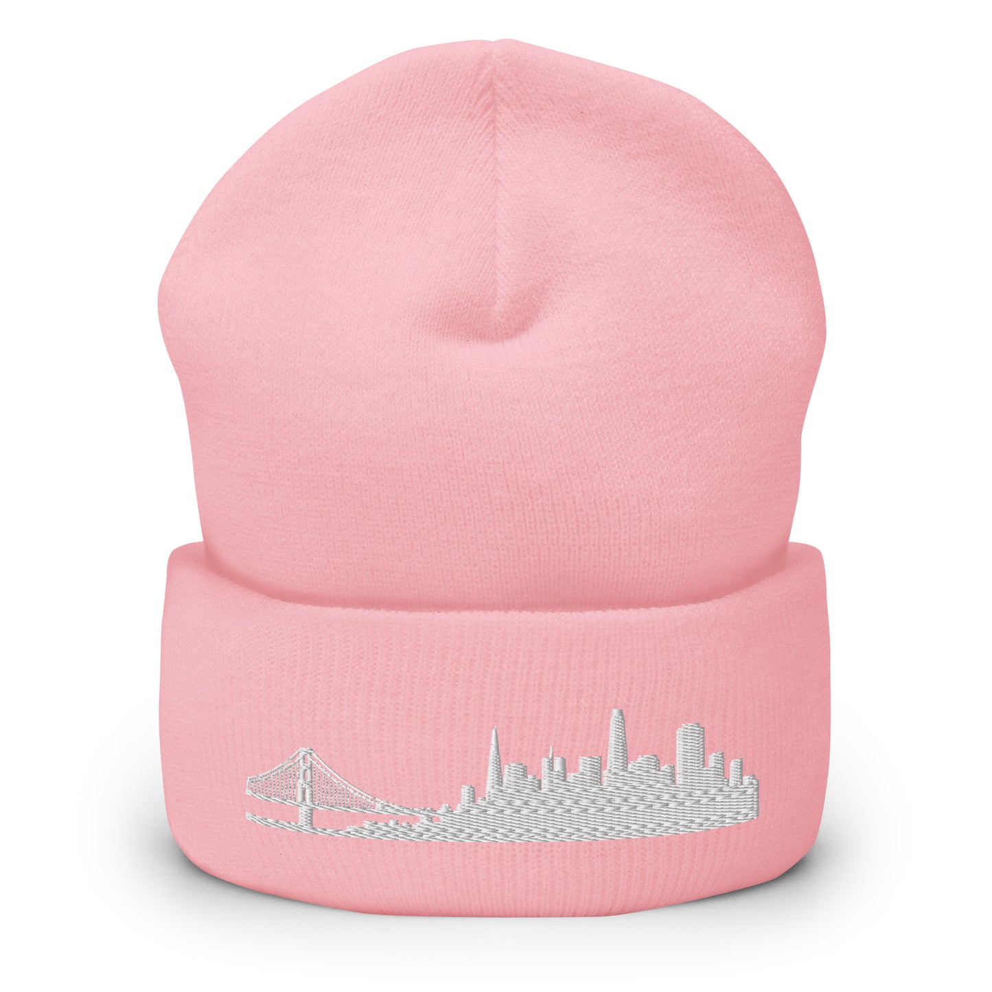 San Francisco Edition Cuffed Beanie in pink —hypoallergenic athletic knit headwear | Our City |An Athlete Trains