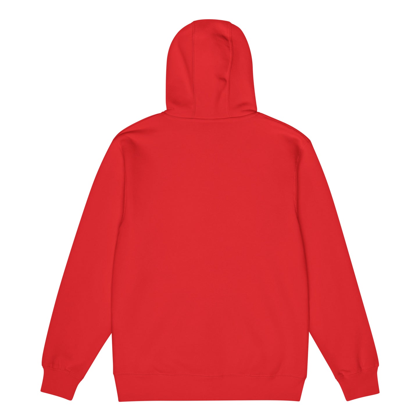 Warm fleece full zip hoodie in 8 oz hoodie in red with white switch\off and logo embroidery - An Athlete Trains.