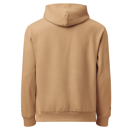 Burro color San Francisco Edition heavyweight urban hoodie with 10oz fleece and embroidered Golden Gate skyline | Our City | An Athlete Trains