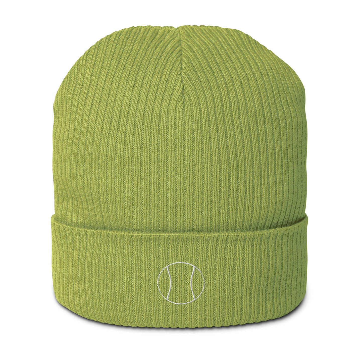 Tennis Edition organic ribbed beanie in leaf green made from 100% natural cotton — Our Game collection by An Athlete Trains