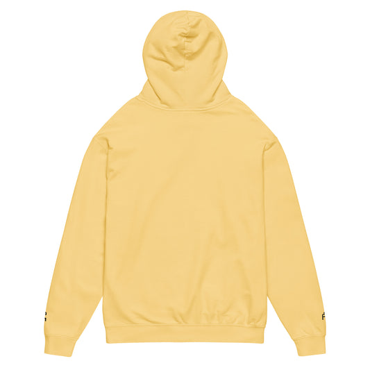 Butter color San Francisco Edition garment-dyed lightweight hoodie with SF skyline, Golden Gate Bridge, and SF wrist detail | Our City | An Athlete Trains