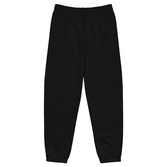 90s style boxy heavyweight sweatpants in black - An Athlete Trains. Back view