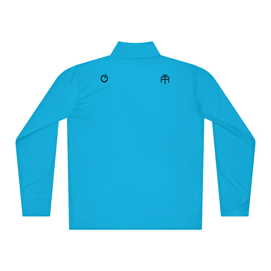 Atomic blue Tennis Edition lightweight quarter-zip with athletic taper and moisture-wicking interlock fabric | Our Game | An Athlete Trains