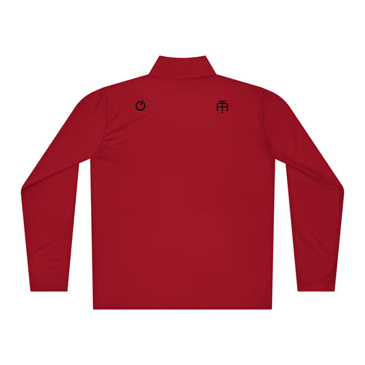 Red Volleyball Edition performance quarter-zip designed for vertical movement and snag-resistance | Our Game | An Athlete Trains
