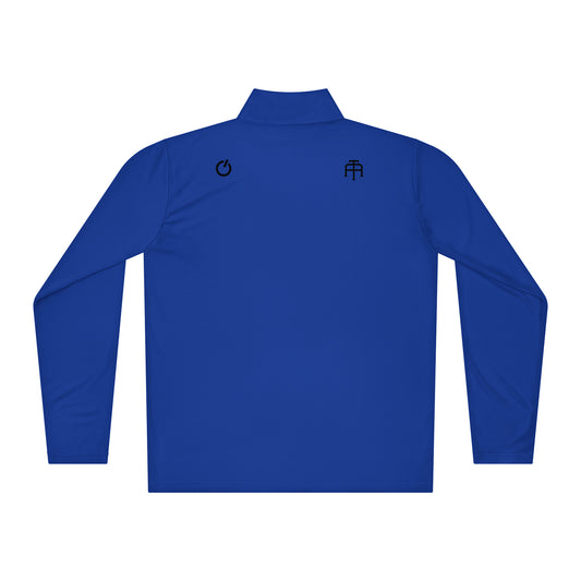 Royal blue Softball Edition lightweight performance quarter-zip featuring PosiCharge technology for color-fast durability | Our Game | An Athlete Trains