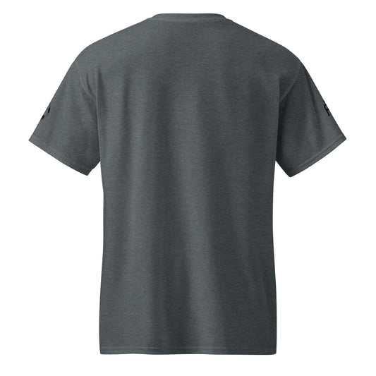 SWITCH/ON, unisex, moisture-wicking, training, activewear, dryblend t-shirt in dark heather gray with black edition soccer logo - An Athlete Trains