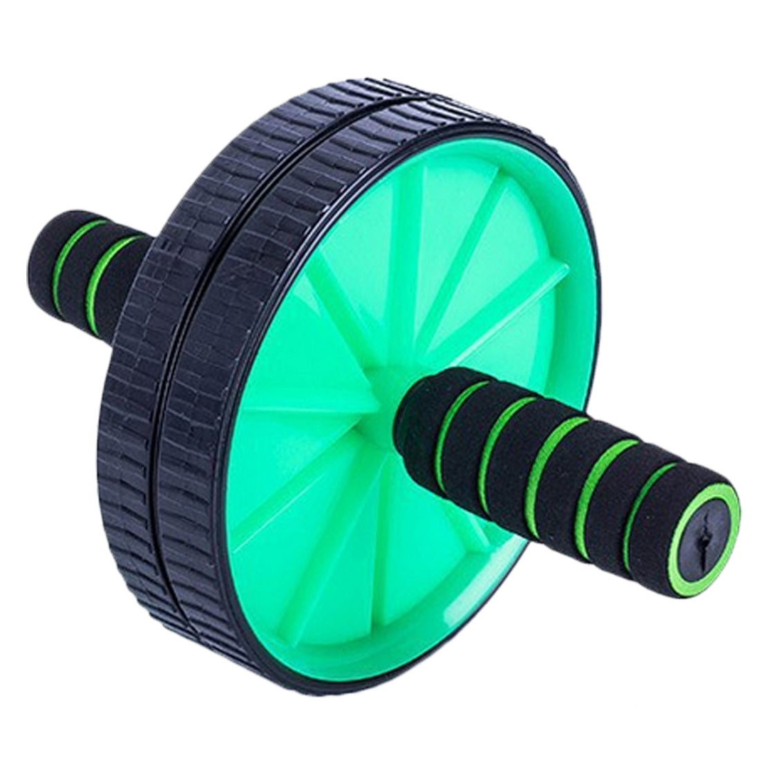 Green and black abdominal roller wheel 