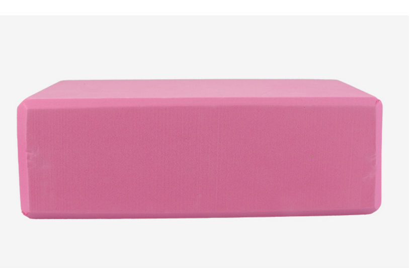 Pink Yoga block made of high density, non-toxic EVA Foam.