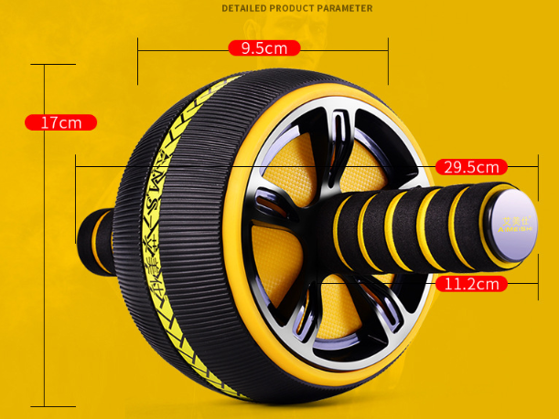 Yellow and black abdominal roller wheel 