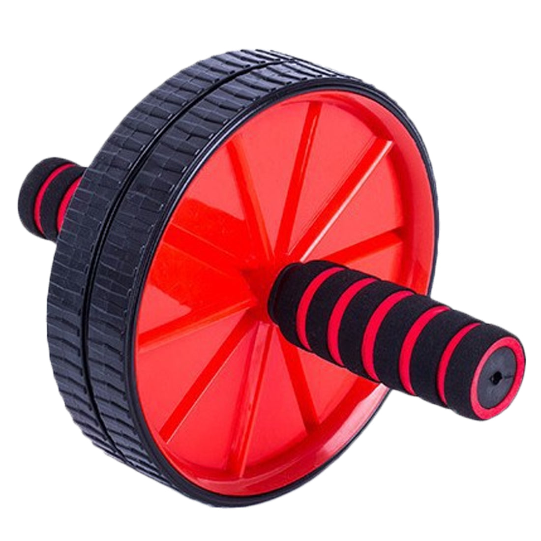 Red and black abdominal roller wheel 