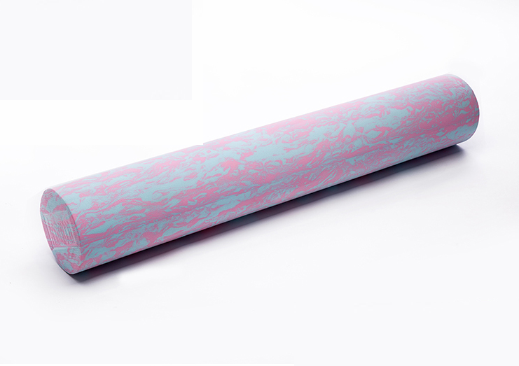 Pink and blue Foam roller for muscle massage and trigger point relief. Massager