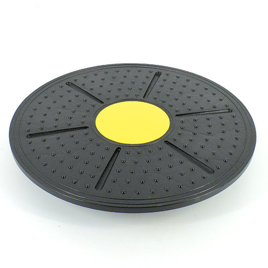 Sturdy balance board with yellow center. Balance trainer 