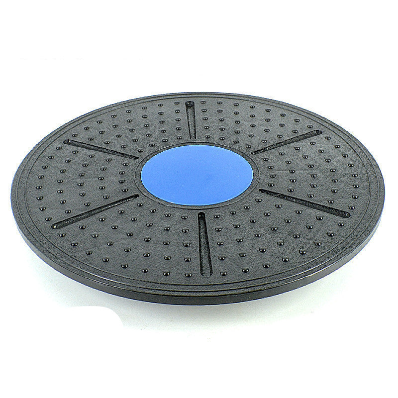 Sturdy balance board with blue center. Balance trainer 