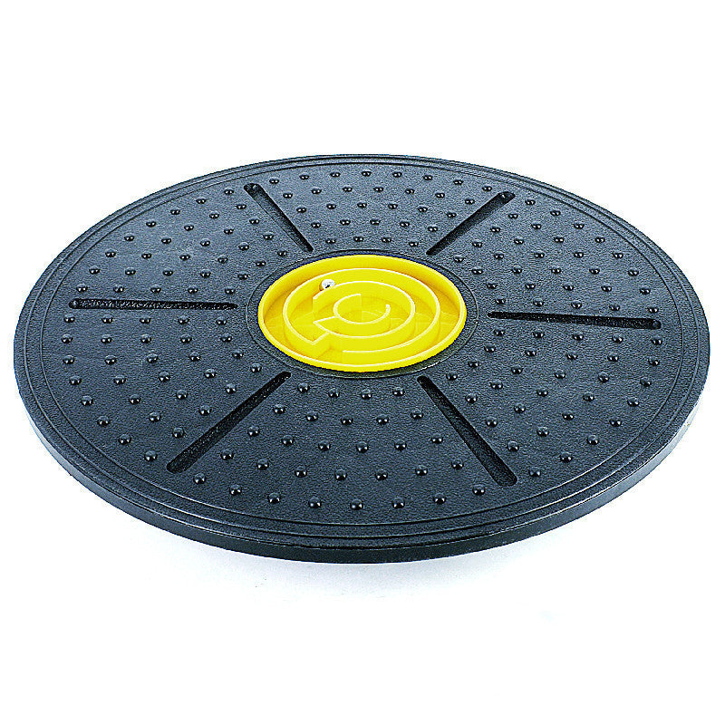 Sturdy balance board with yellow center. Balance trainer 