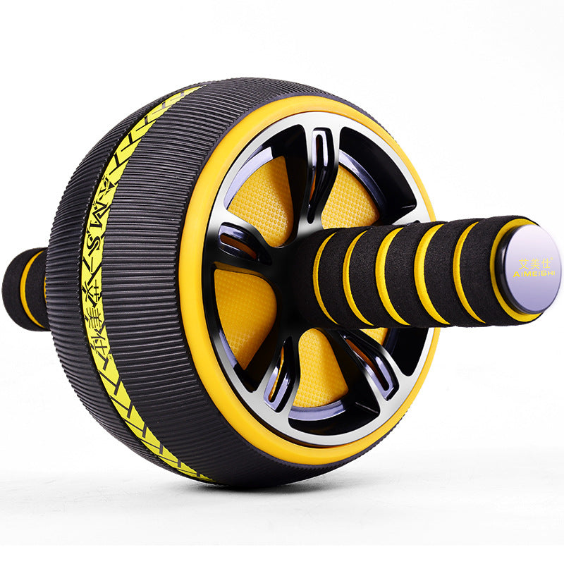 Yellow and black abdominal roller wheel 