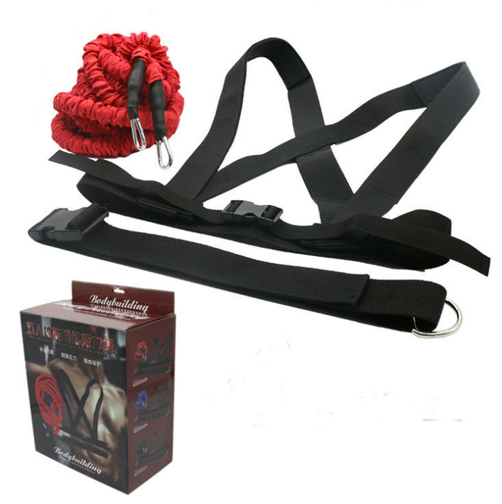 Red Elastic rope for resistance speed training with harness and belt 