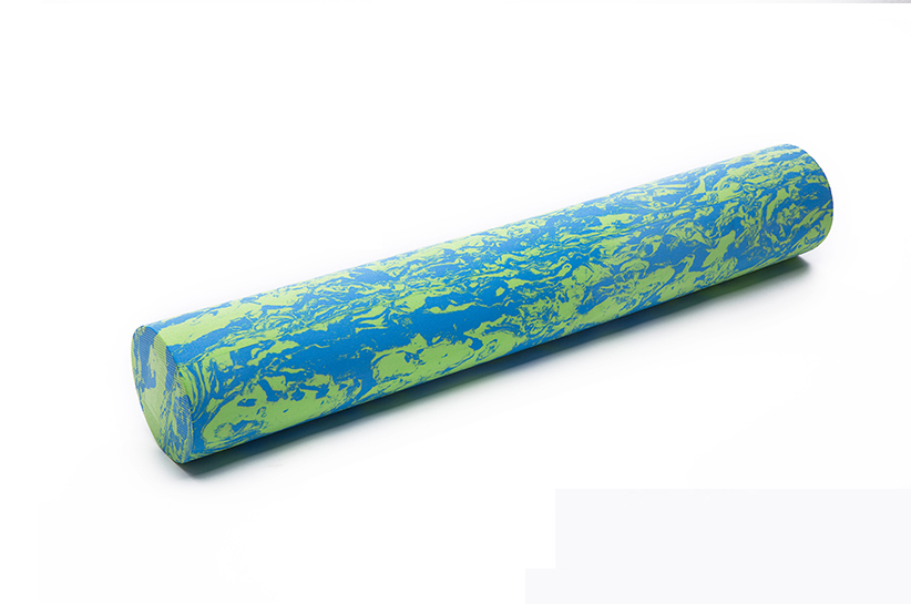 Blue and green Foam roller for muscle massage and trigger point relief. Massager