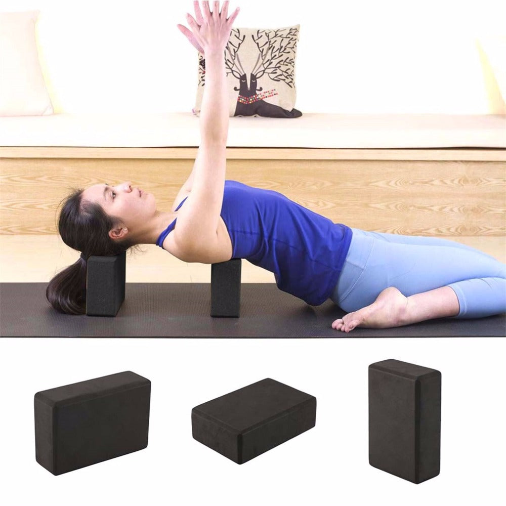 Black Yoga block made of high density, non-toxic EVA Foam.