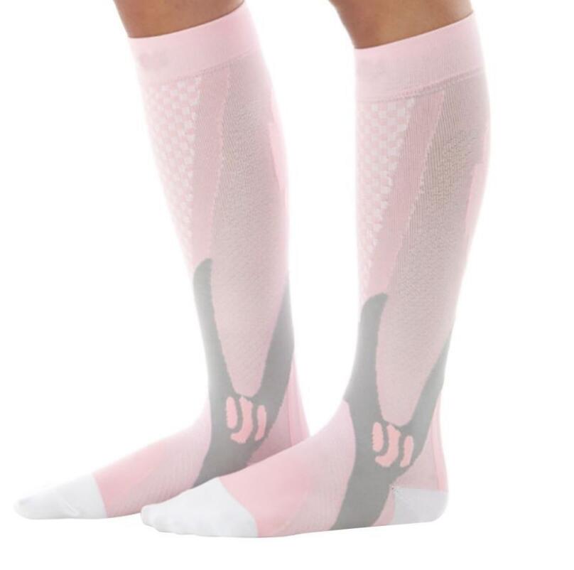 Pink Compression socks to improve performance and aid in muscle recovery. Athletic socks 