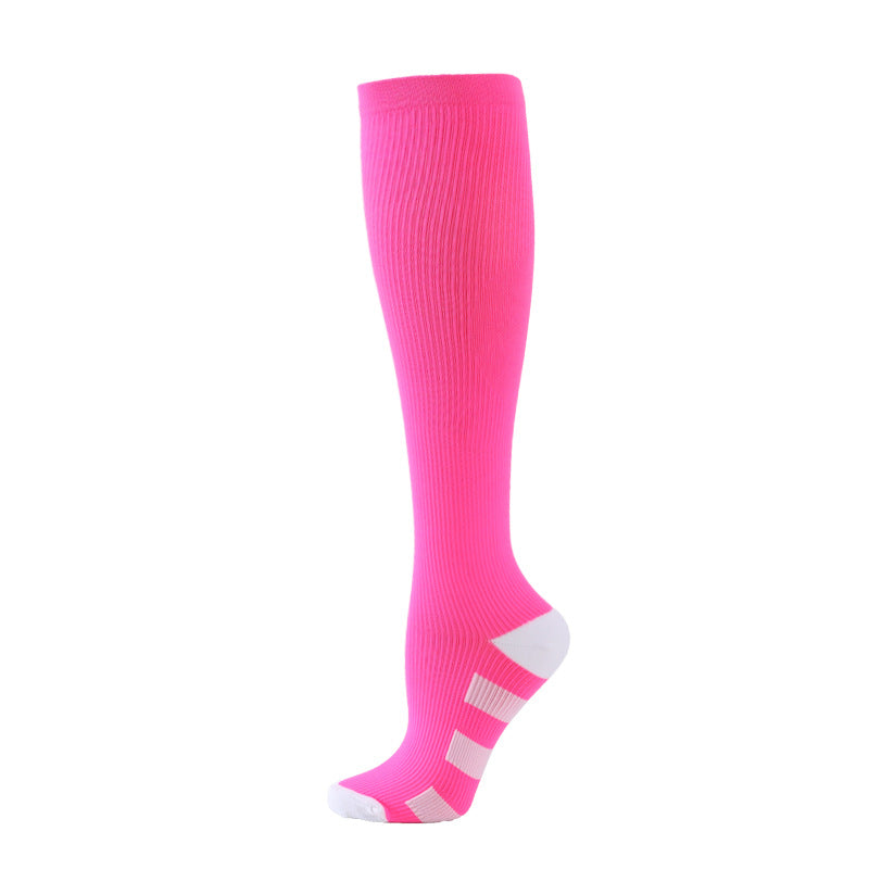 Pink Compression socks to improve performance and aid in muscle recovery. Athletic socks 