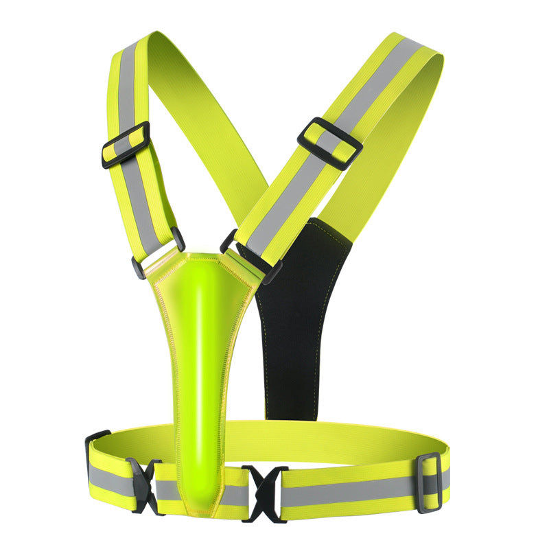 Yellow Rechargeable LED reflective vest for running or riding 