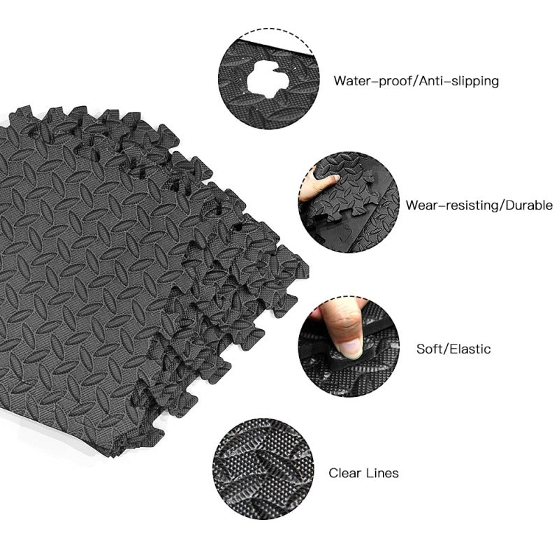 12 piece interlocking foam flooring for home gym and exercise 