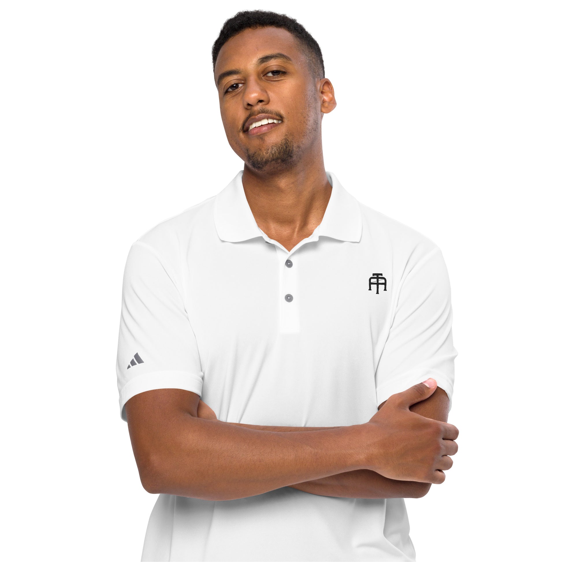 Men’s performance polo shirt by An Athlete Trains x Adidas. It’s made of soft, high-quality material and has UPF 50+ protection—ideal for outdoor activities