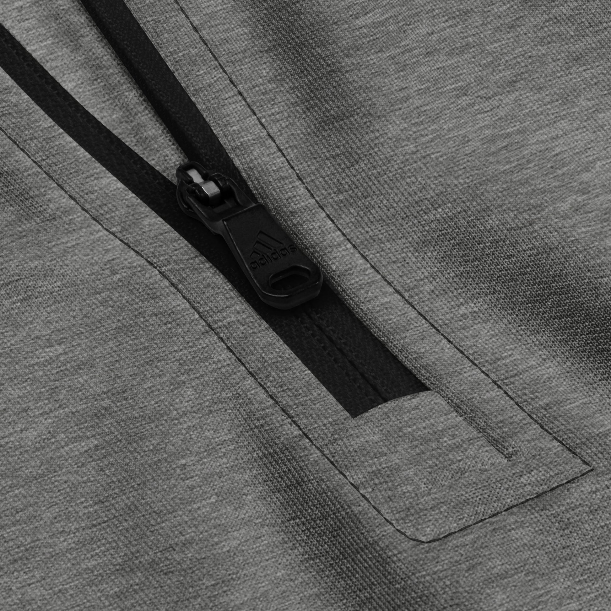 Adidas recycled performance quarter-zip in gray with white logo edition SWITCH/ON embroidery - UPF 50+ sun protection training gear.