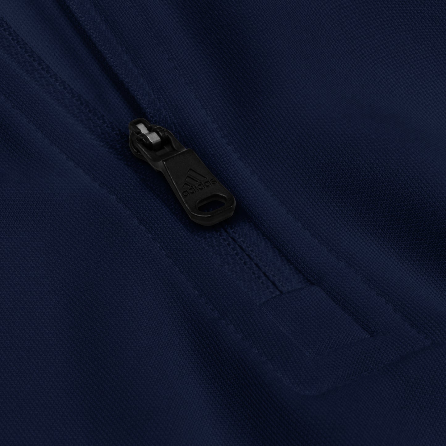 Adidas recycled performance quarter-zip in navy with gray logo edition SWITCH/ON embroidery - UPF 50+ sun protection training gear.