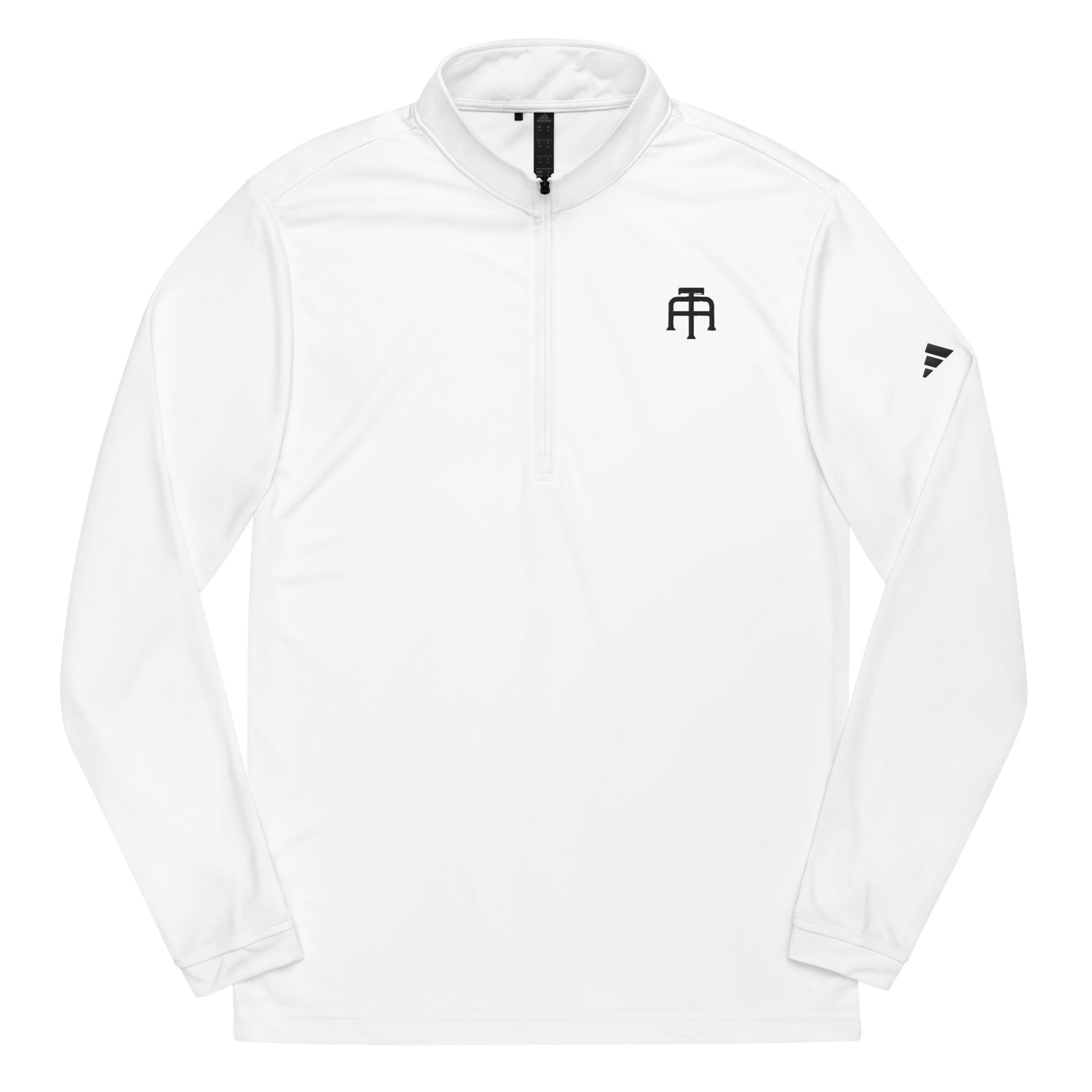 A white lightweight, UPF 50, eco-friendly, moisture wicking pullover by An Athlete Trains x Adidas