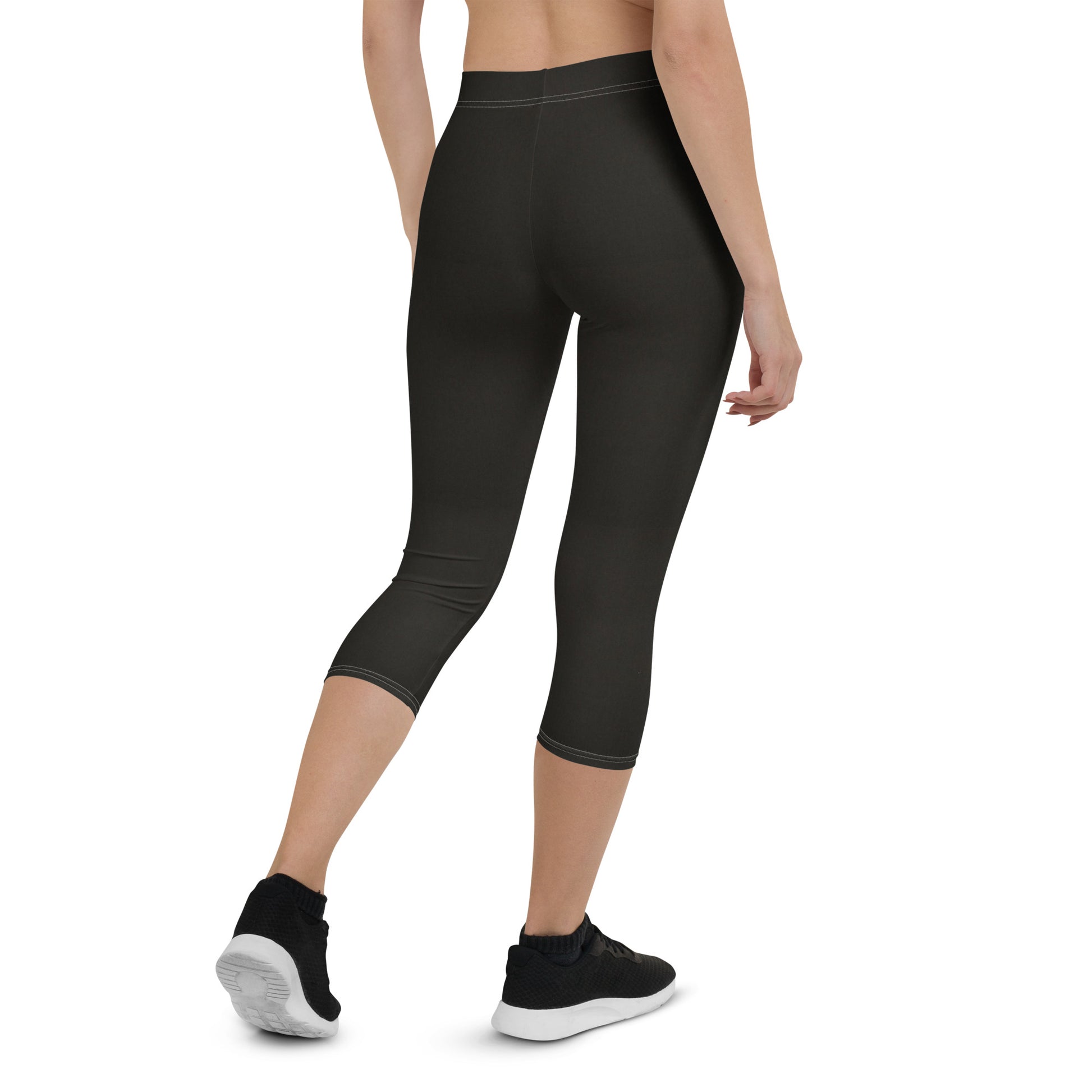 Comfortable four-way stretch microfiber black capri pants by An Athlete Trains