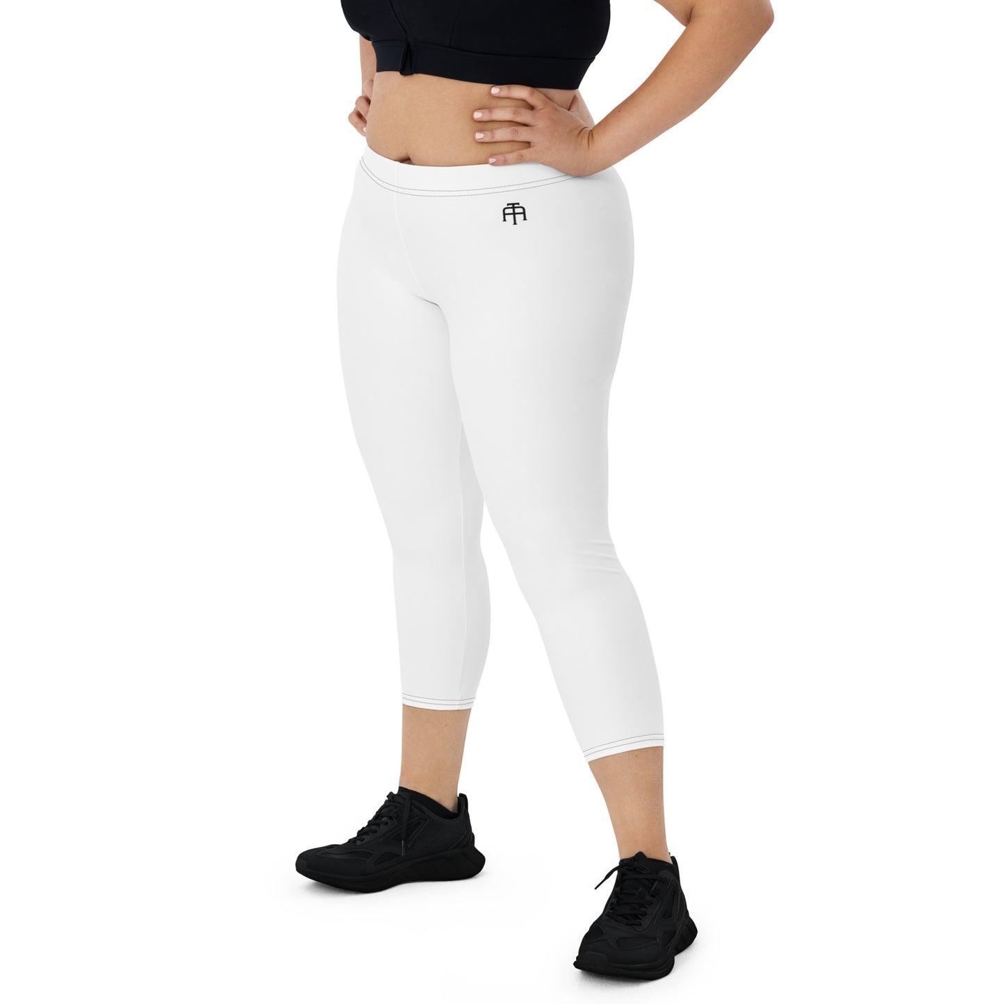 Comfortable four-way stretch microfiber white capri pants by An Athlete Trains