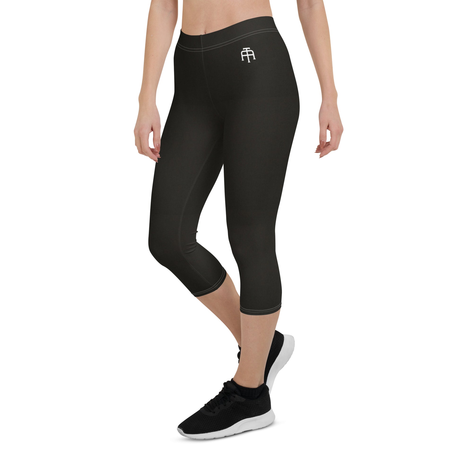 Comfortable four-way stretch microfiber black capri pants by An Athlete Trains