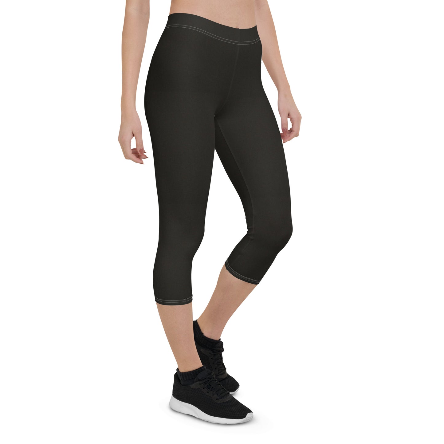 Comfortable four-way stretch microfiber black capri pants by An Athlete Trains