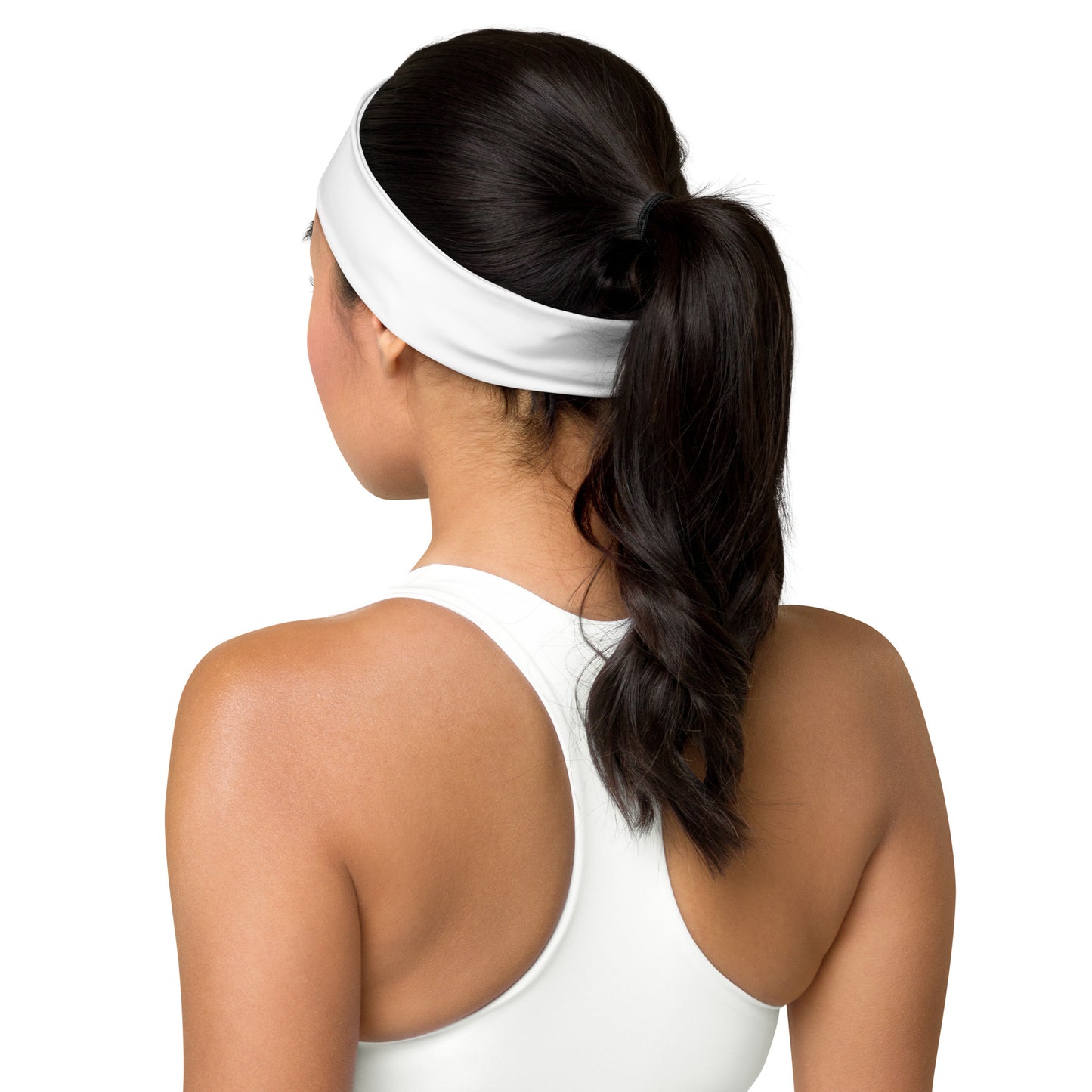 Soft, stretchy white headband by An Athlete Trains