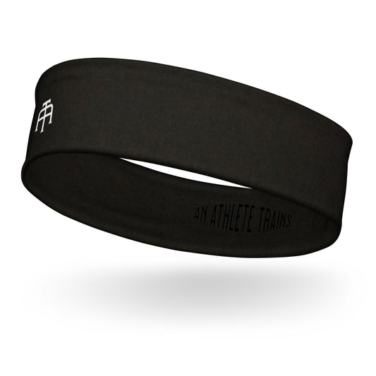 Soft, stretchy black headband by An Athlete Trains