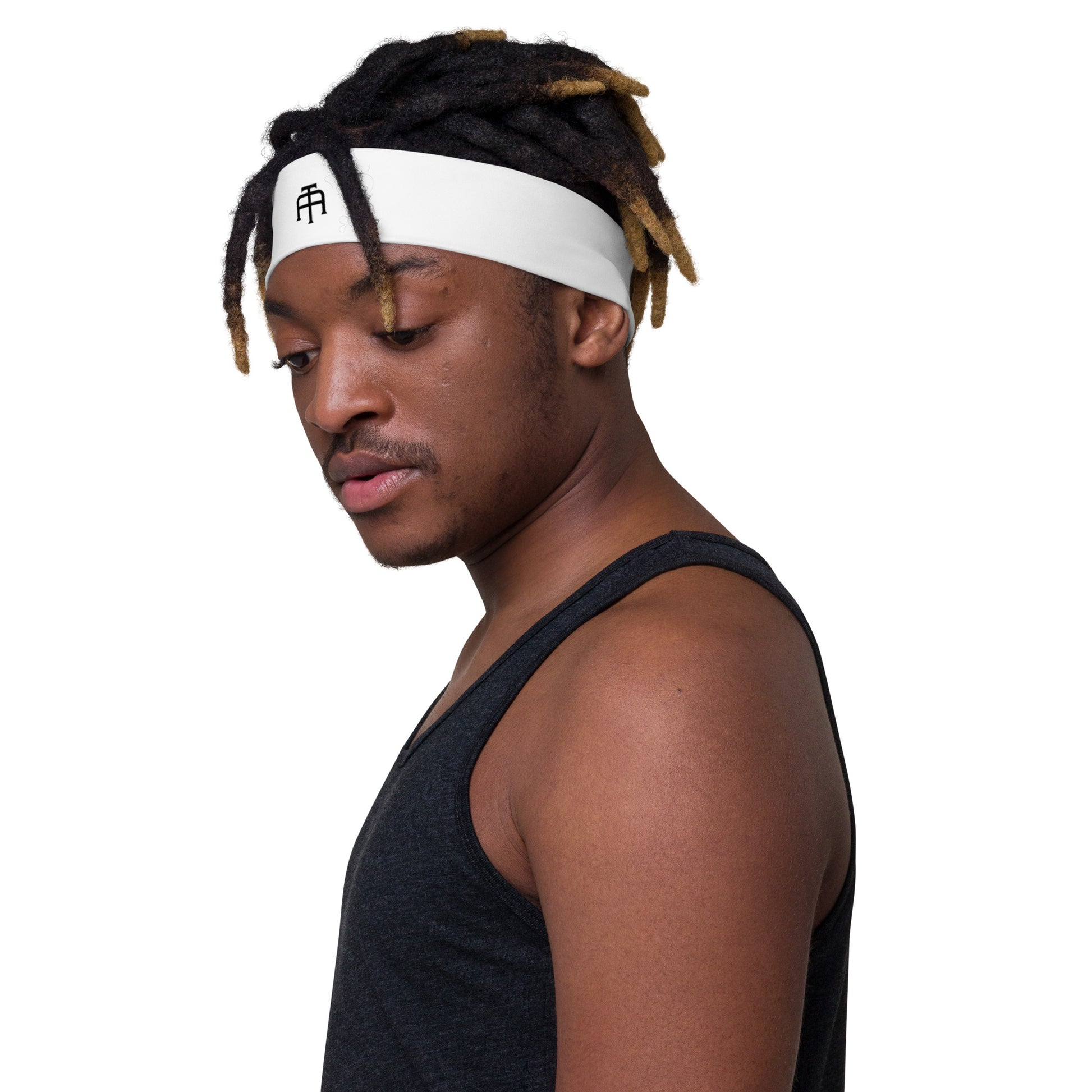 Soft, stretchy white headband by An Athlete Trains