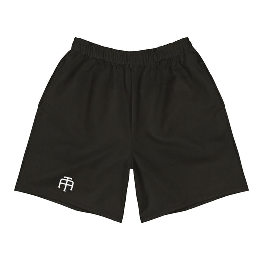 Black Four-way stretch moisture-wicking microfiber men’s athletic shorts by An Athlete Trains