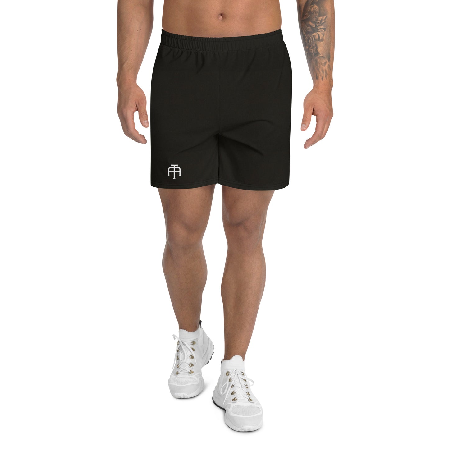 Black Four-way stretch moisture-wicking microfiber men’s athletic shorts by An Athlete Trains