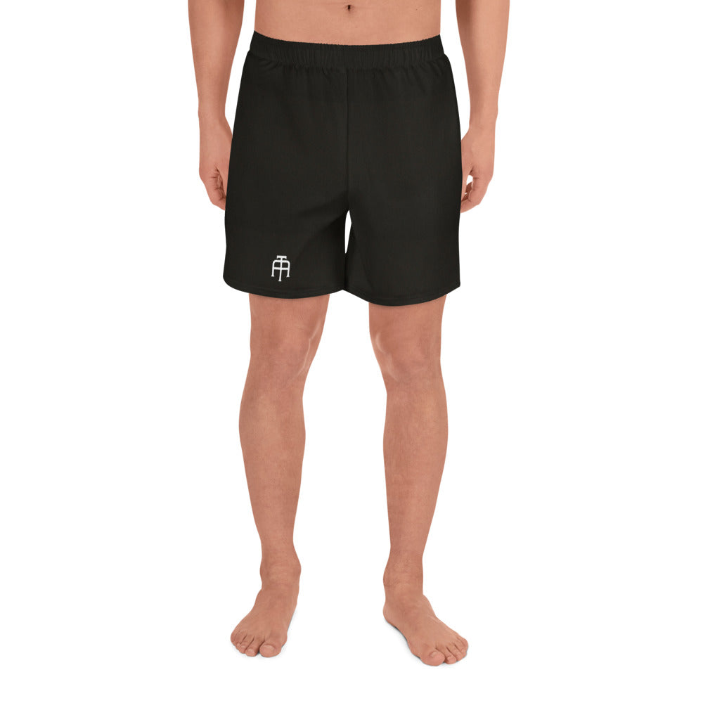 Black Four-way stretch moisture-wicking microfiber men’s athletic shorts by An Athlete Trains