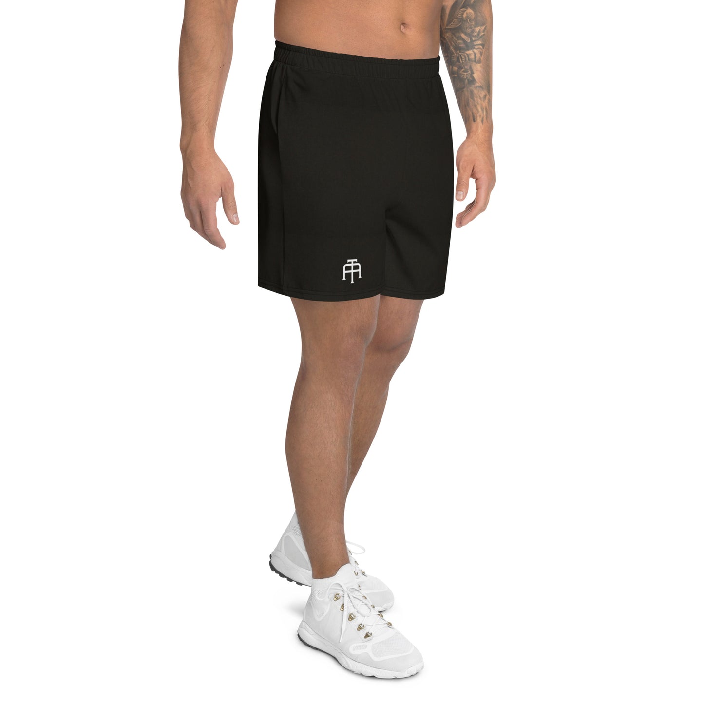 Black Four-way stretch moisture-wicking microfiber men’s athletic shorts by An Athlete Trains