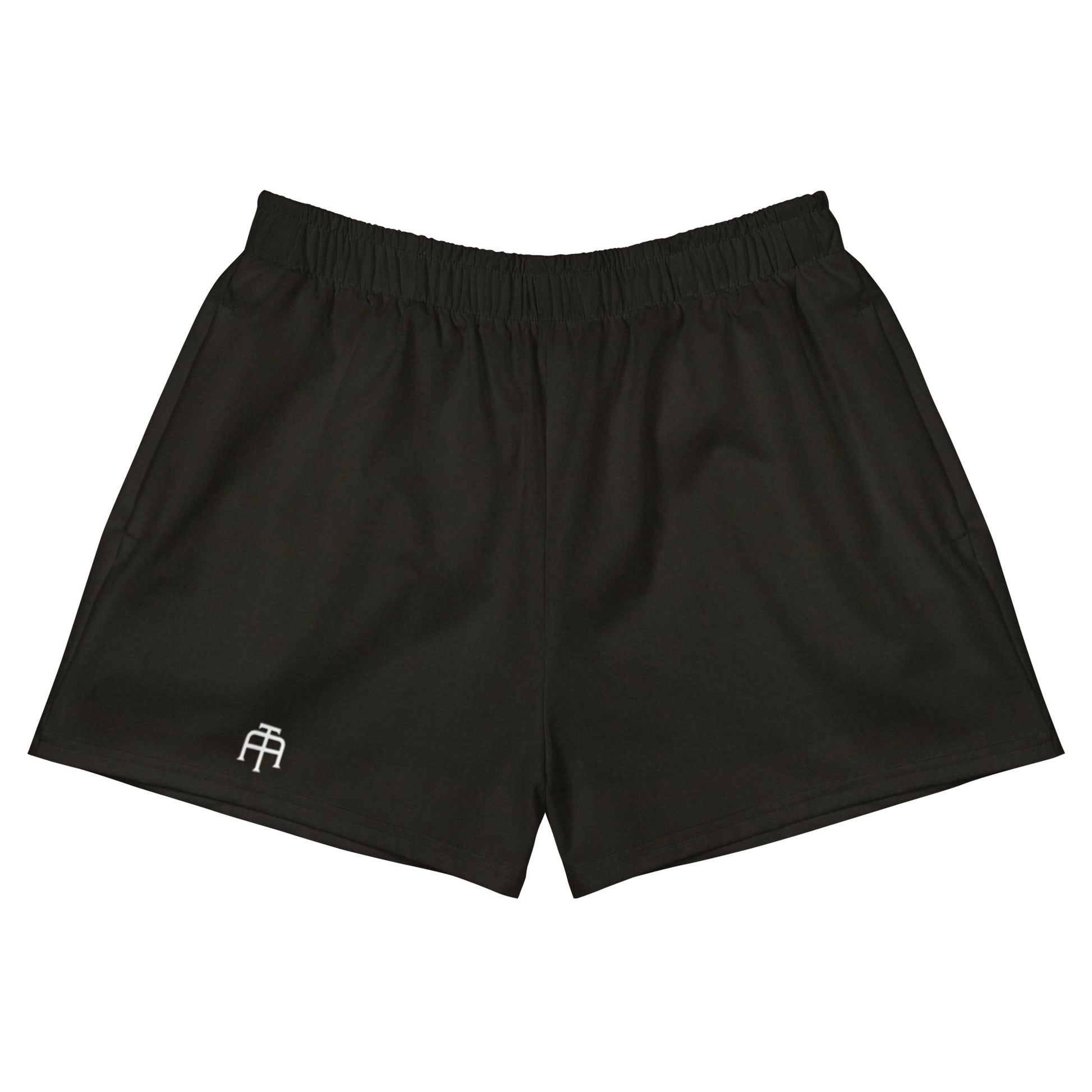 Black Four-way stretch moisture-wicking microfiber women’s athletic shorts by An Athlete Trains