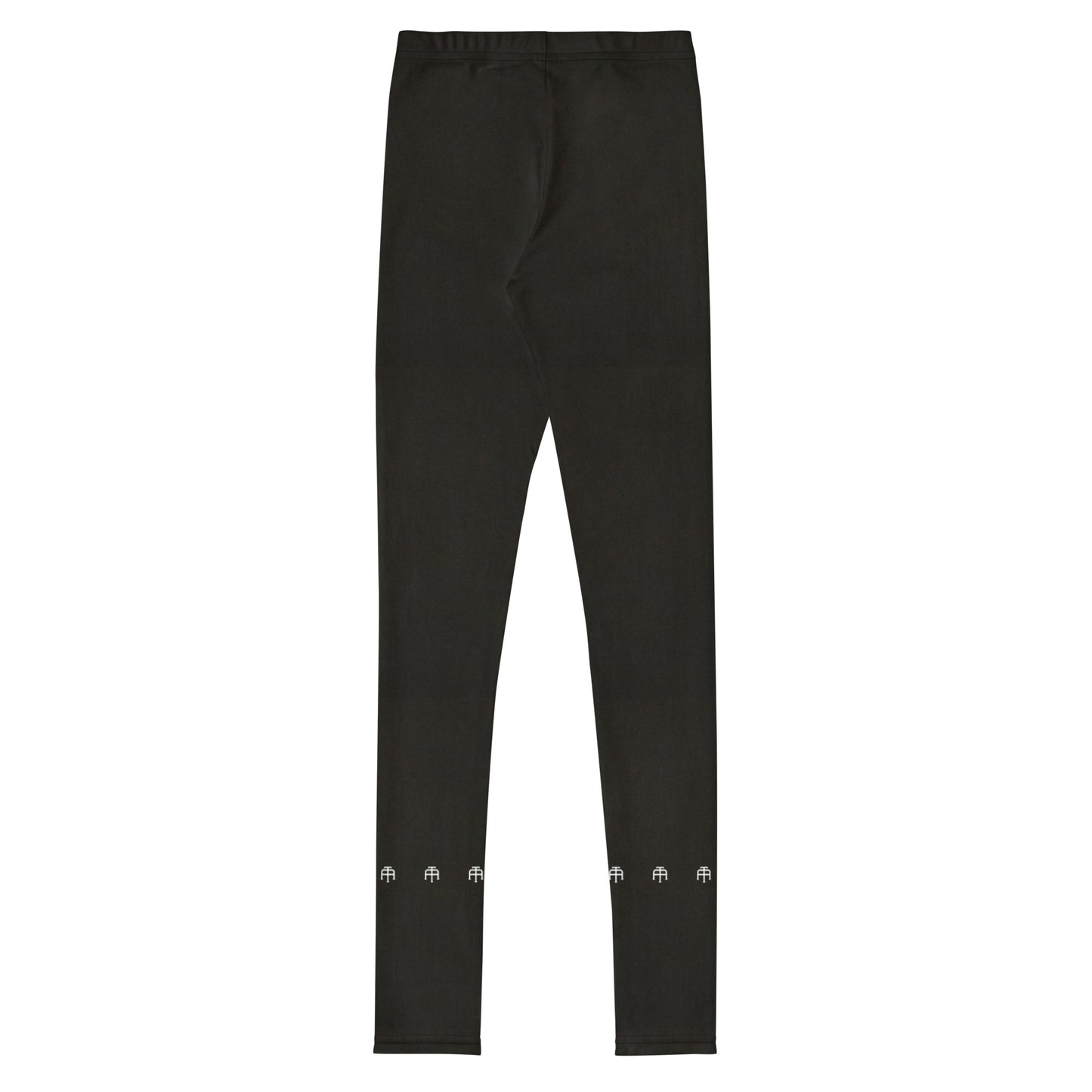 Black soft microfiber youth leggings with an elastic waistband by An Athlete Trains