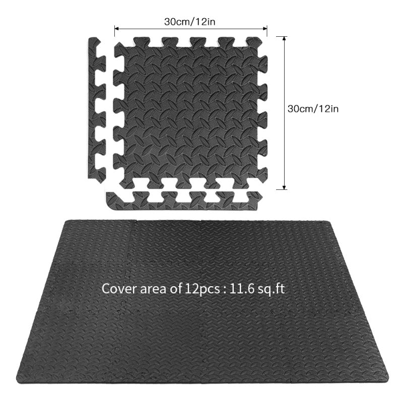 12 piece interlocking foam flooring for home gym and exercise 