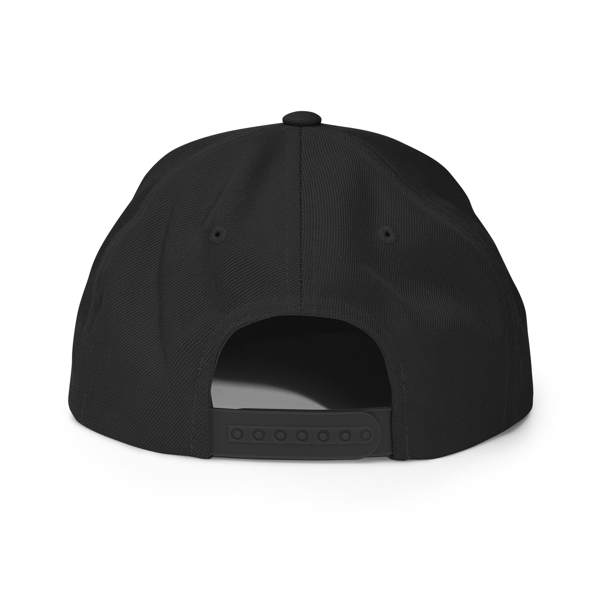 An Athlete Trains structured hat with a classic fit, flat brim, full buckram, and adjustable snap closure.