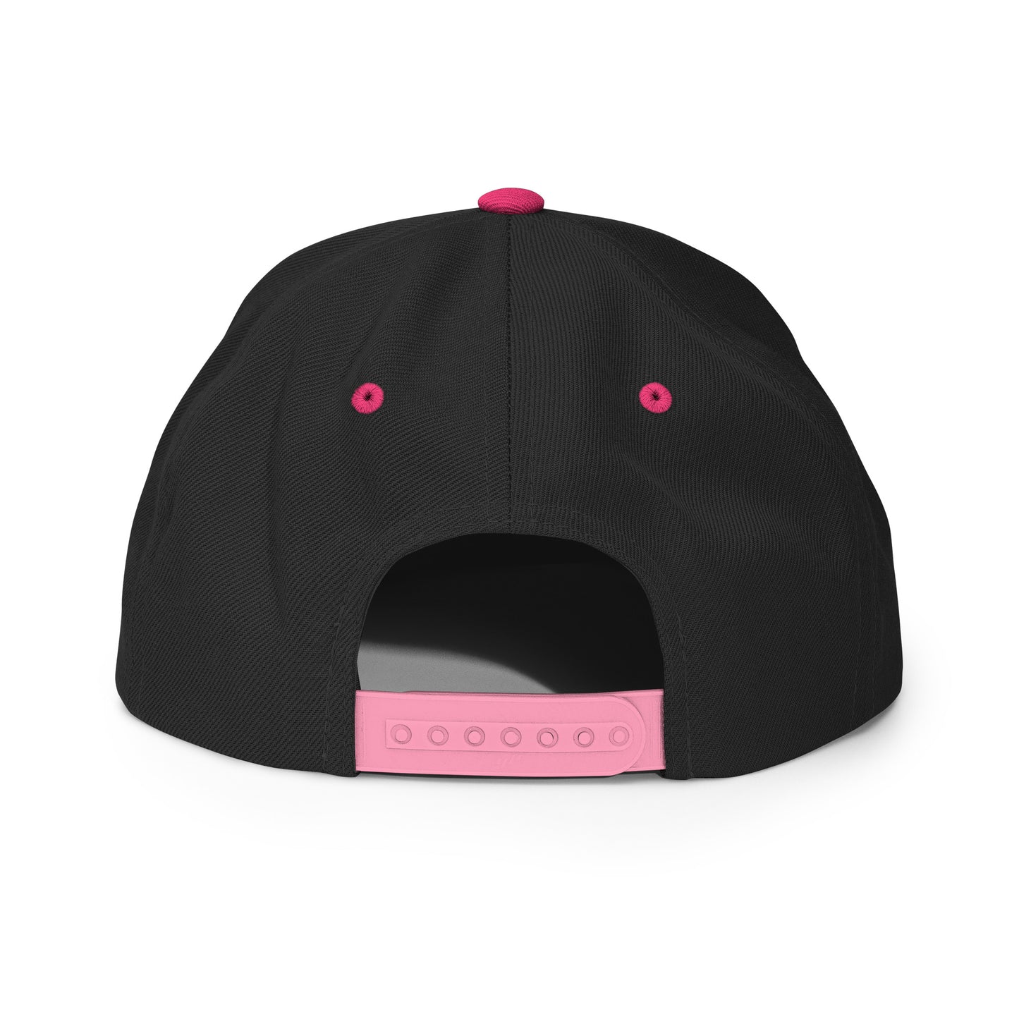 Tennis Edition structured snapback hat in black and pink with flat brim and high-profile 6-panel crown — Our Game collection