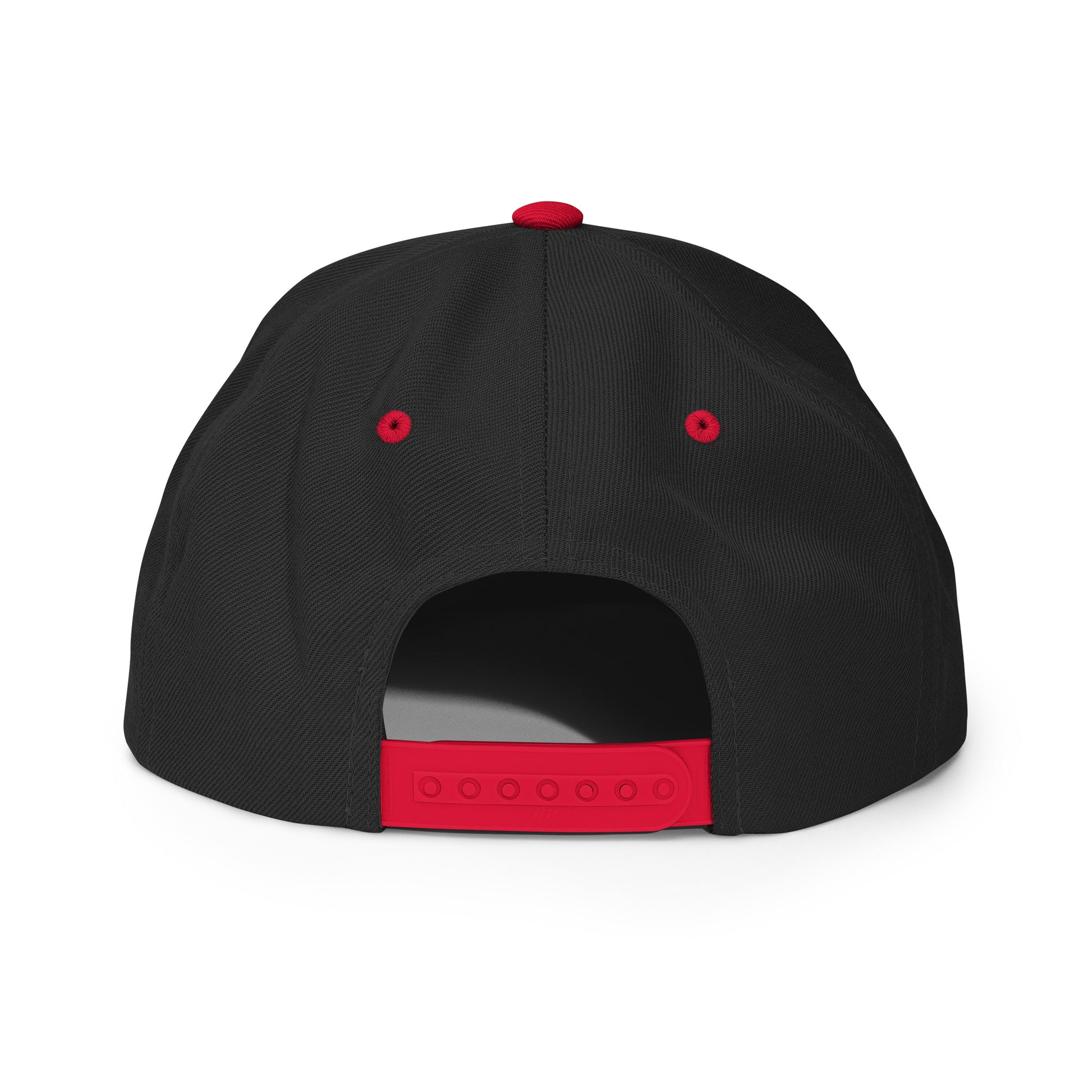 Tennis Edition structured snapback hat in black and red with flat brim and high-profile 6-panel crown — Our Game collection